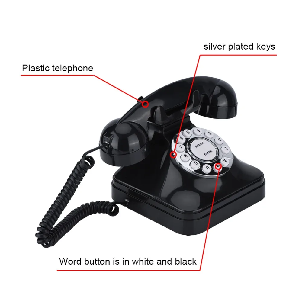 wx 3011 vintage telephone black home telephone retro wire landline phone telefono fijo telefone fixo landline phone desk phone free global shipping