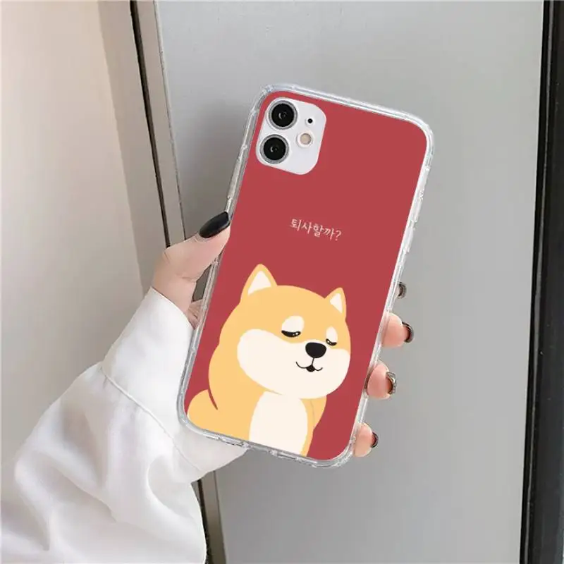 

Japanese cartoon corgi Phone Case Transparent for iPhone 11 12 mini pro XS MAX 8 7 6 6S Plus X 5S SE 2020 XR