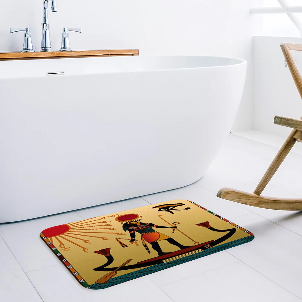 Античный Египетский коврик с символами нескользящий мягкие коврики для ванной