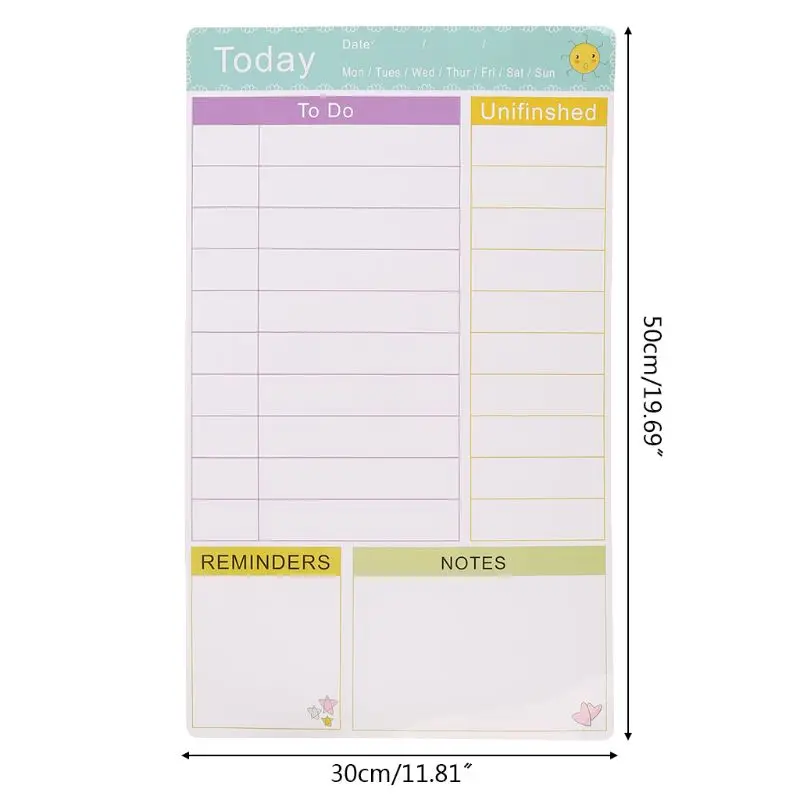 

Daily Planner Magnetic Whiteboard Fridge Magnets Marker Eraser Record Message 1XCB