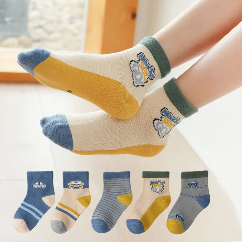 

5 шт., Детские Носки с рисунком, на возраст 1-12 лет