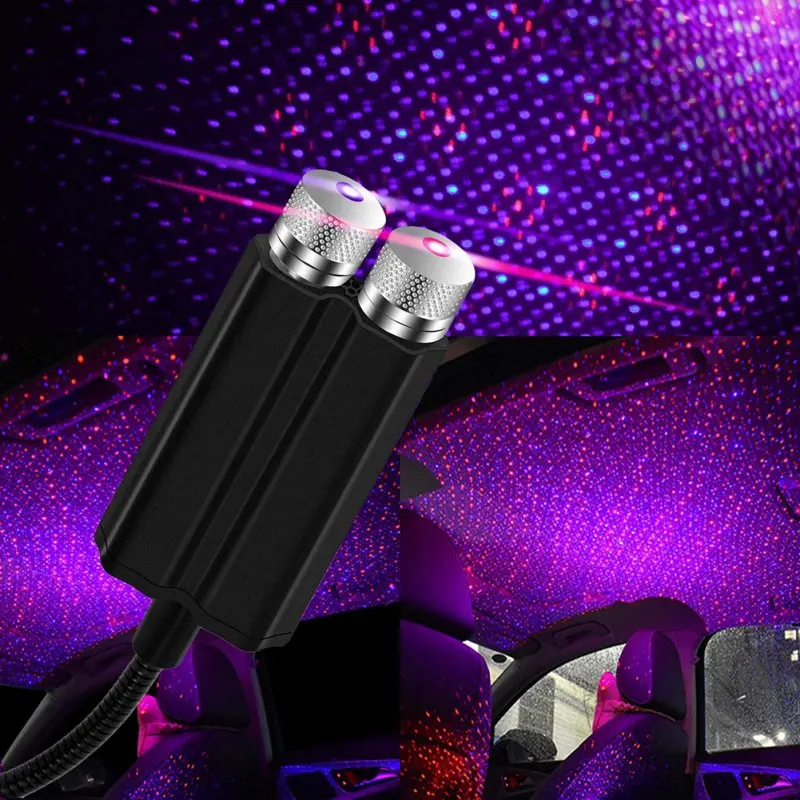 

USB 2 в 1 автомобильные аксессуары для освещения крыши Звездный проектор светодиодные декоративные лампы регулируемое освещение для салона а...