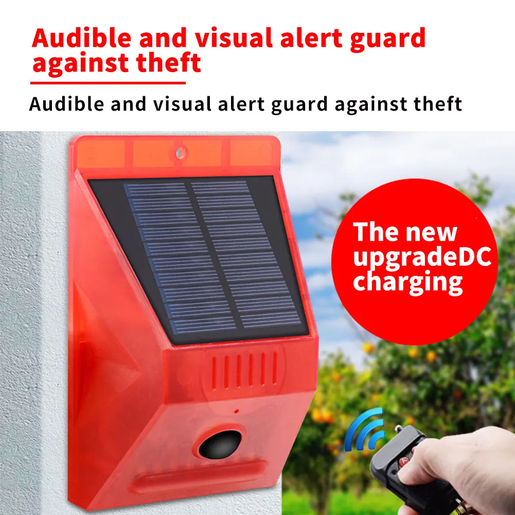 

Solar Alarm Lamp Solar Warning Light LED Outdoor Motion Sensor Lamp With N911C Remote Control For Home Yard OutdoorStrobe Signal