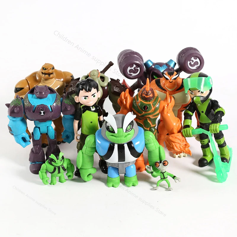 6/9/11pcs Set Ben 10 Omnitrix Toy Grey Matter Heatblast Humongousaur Rath 12cm PVC Action Figures Kids Toys for Children Gifts