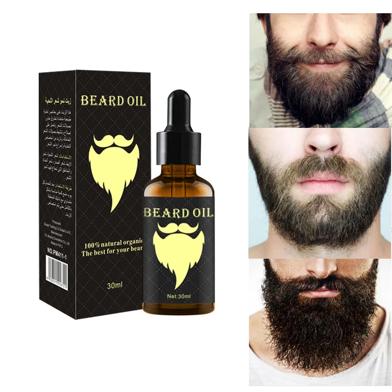 

100% Natural Accelerate Facial Hair Grow Beard Essential Oil Hair and Beard Growth Oil Men Beard Grooming Products 30ML