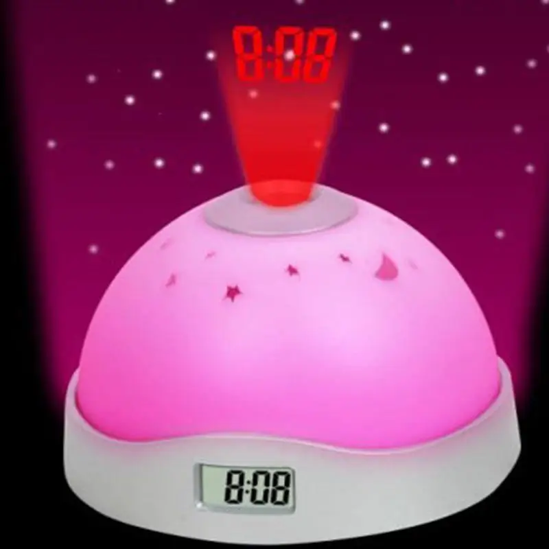 Будильник детская комната проекционный светодиодный дисплей цветной ночной