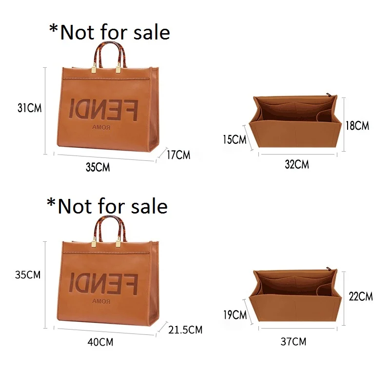 Bolsa de mano de fieltro para guardar cosm&eacute;ticos, bolso de mano para maquillaje, organizador de viaje, interior, para mam&aacute;, se adapta a Sunshine, M L-1