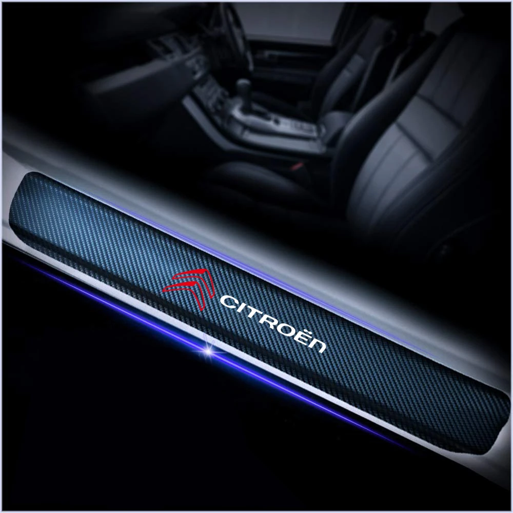 4 шт. Стайлинг автомобиля Накладка на порог из углеродного волокна для Citroen C4 C1 C5 C3