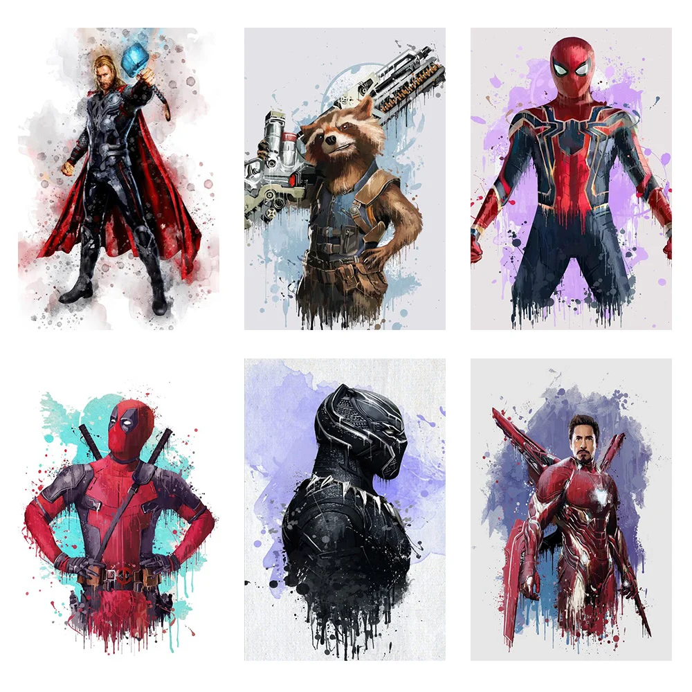 

Мультфильм Marvel, алмазная живопись супергероя, пантера, Человека-паука, вышивка крестиком, мозаика, полный набор для вышивки иглой