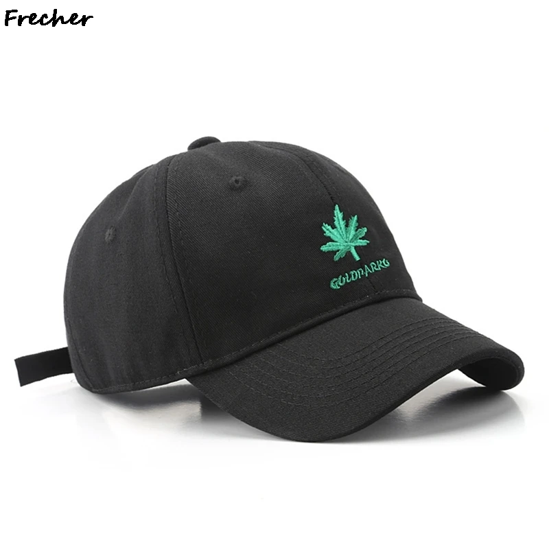 

Women's Men's Baseball Cap Male Simple Little Fresh Leaf Embroidery Cotton Cap Street Sports Leisure Sunscreen Hat Men