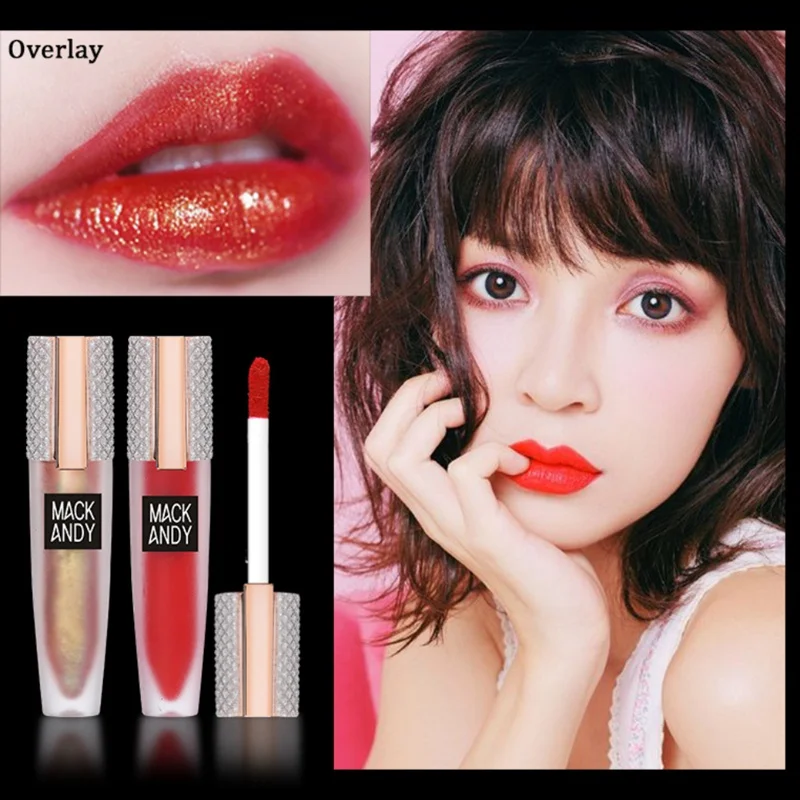 5 шт. стразы матовый блеск для губ набор увлажняющий долговечный