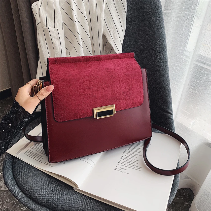 New Fashion Crossbody Bags Over Shoulder Famous Brand Nubuck Leather Handbags Female Large Capacity Messenger Bag Bolsos Mujer