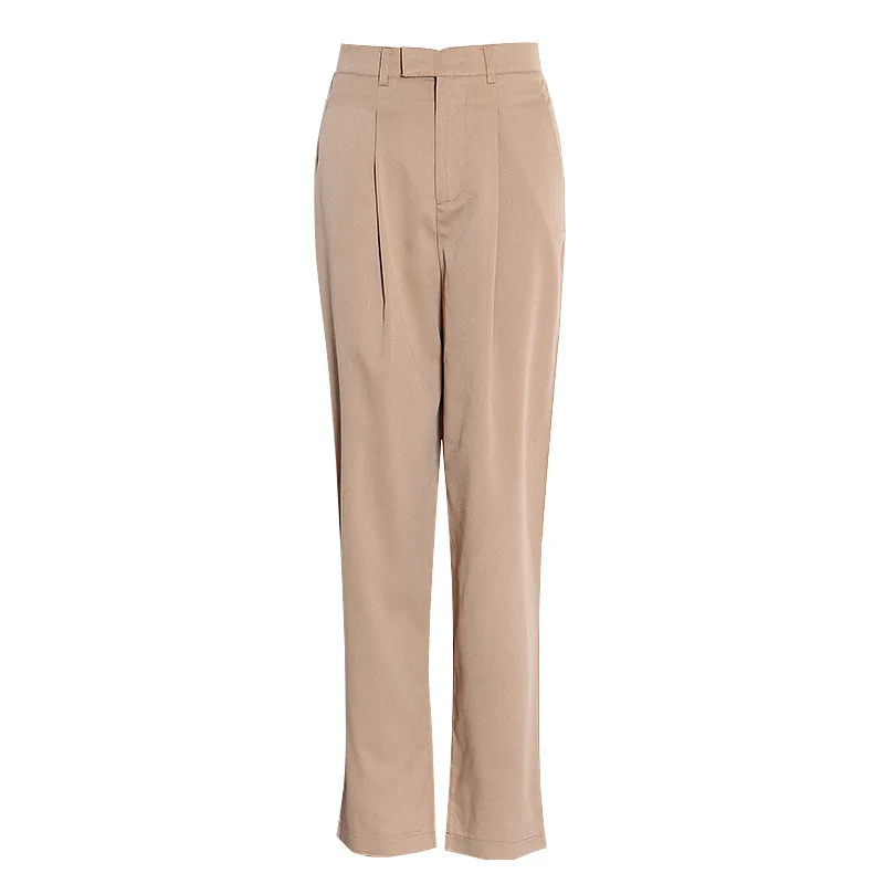 

Fashion Chic high waist trousers women early new loose straight casual long pants