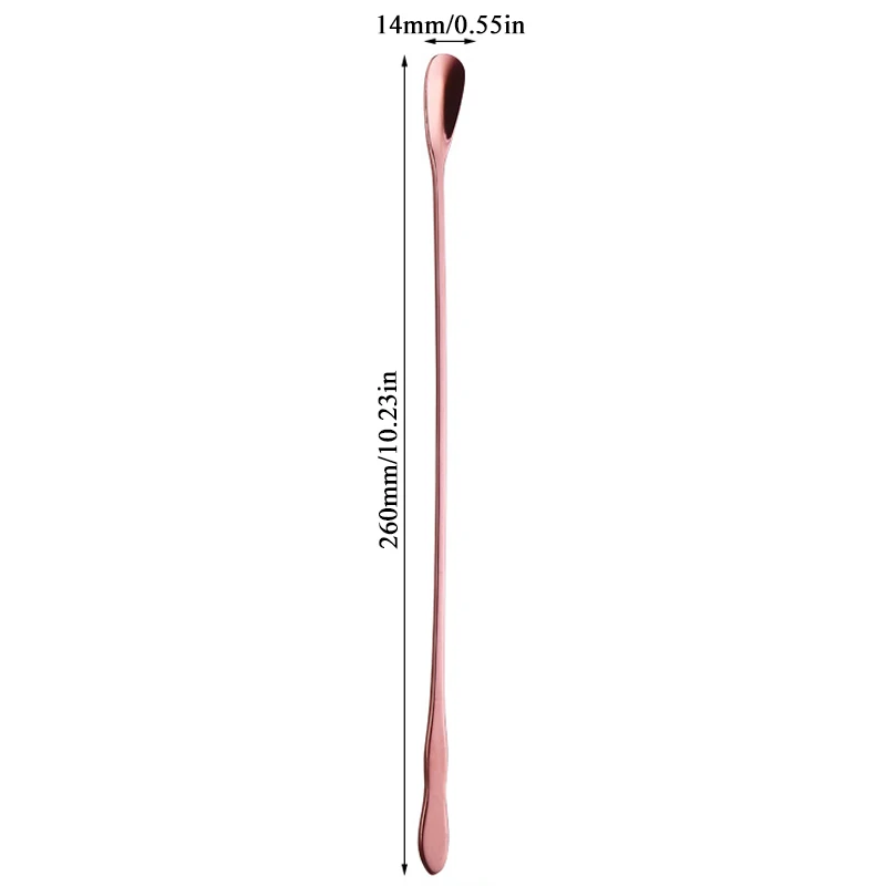 rose gold long Новинка 1 шт. кофейная ложка из нержавеющей стали с длинной ручкой красочные кофейные ложки десертная чайная ложка кухонный гаджет инструмент посуда - Цвет: rose gold long