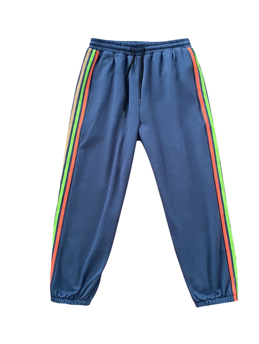 

Autumn and winter casual pants men's Korean version of versatile color striped Wei pants loose oversize pants men's legged sport