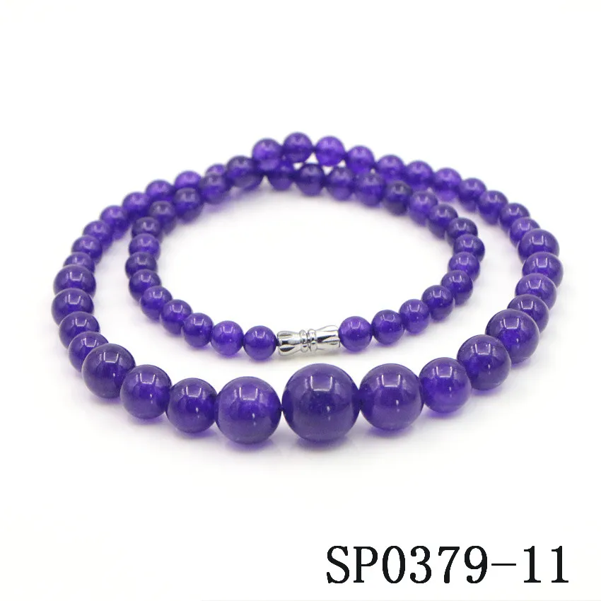 Natural Stone 6-14mm Emeralds Jaspers Round Bead Necklace Fashion Charm Jewelry Woman Girl Christmas Gift Wholesale Price 18inch | Украшения
