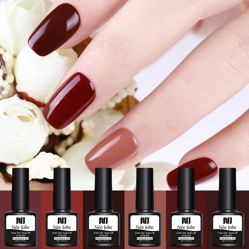 NEE JOLIE коричневый Гель лак для ногтей 8 мл УФ лаков Полупостоянный покрытие нейл