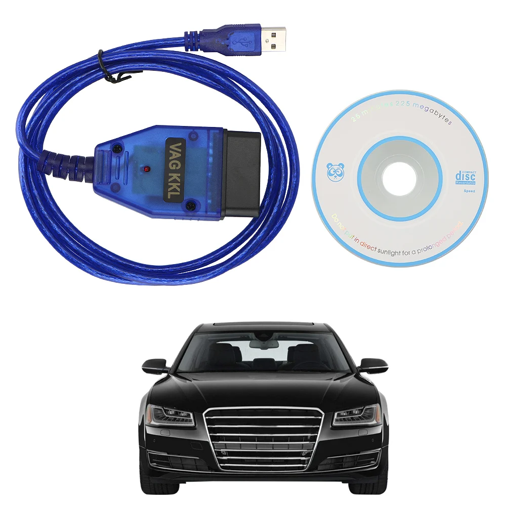 Автомобильный диагностический сканер VAG COM 409 KKL OBD2 кабель OBD II USB интерфейс для VW Audi