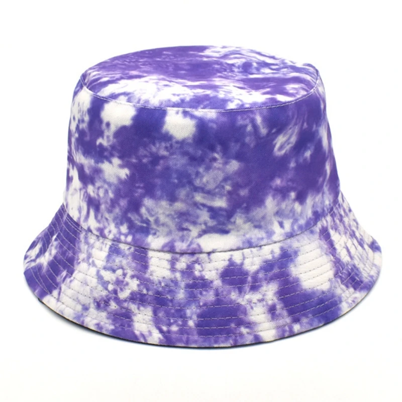 

Unisex Gradient Tie-Dye Print Bucket Hat Reversible Street Panama Fisherman Cap