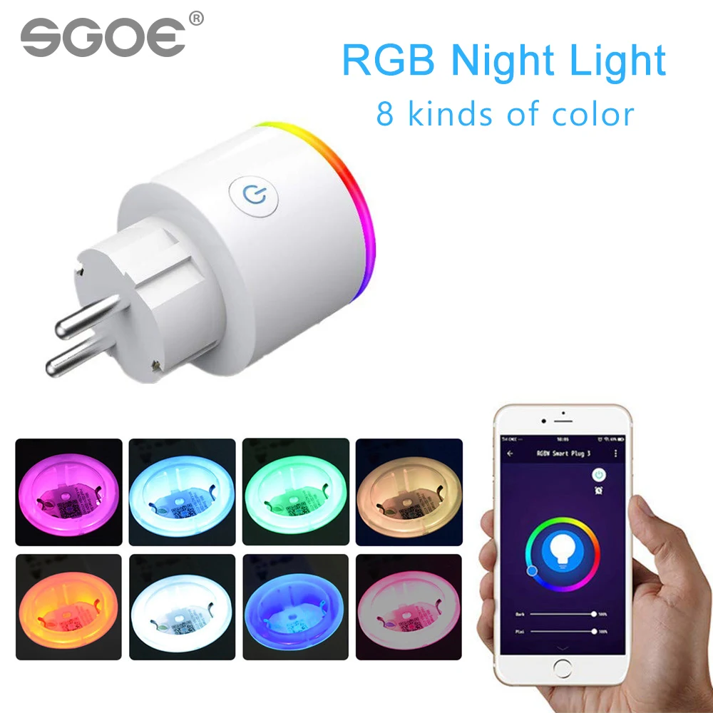 RGB ЕС свет wifi умная розетка жизнь приложение беспроводная с Google Home amazon Alexa