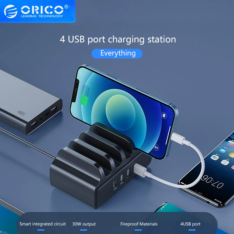 Зарядная док-станция ORICO на 4 USB-порта 12 Вт 5 В 2 А | Мобильные телефоны и аксессуары