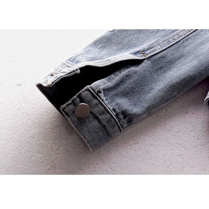 

2021 Spring Vintage Denim Coat Women Short Autumn Korean Diamond Beaded Long Sleeve Jeans Jacket Ladies Casual Outerwear H1223