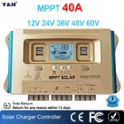 Солнечный гибридный контроллер Y  H 40A MPPT LCD двойной USB 12 В 24 в 36 в 48 в 60 в Регулятор зарядки аккумулятора