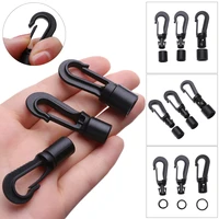 5pcs black plastic pom snap hook clip bungee shock tie cord open ends rope buckles safe lock outdoor camp hook accessories
