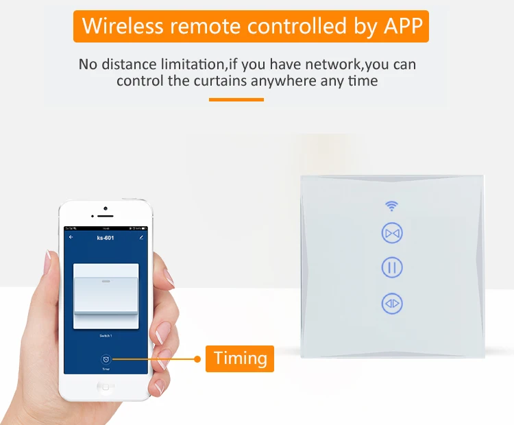 Переключатель занавески Умный дом беспроводной Wifi модуль, ЕС/Великобритания стиль белый стеклянный сенсорный экран, Amazon Echo Alexa Голосовое управление