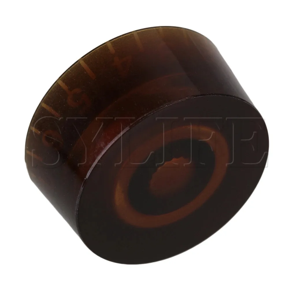 4x Янтарный Электрогитары цилиндр звук тон Скорость Управление ручка 6 мм Диаметр