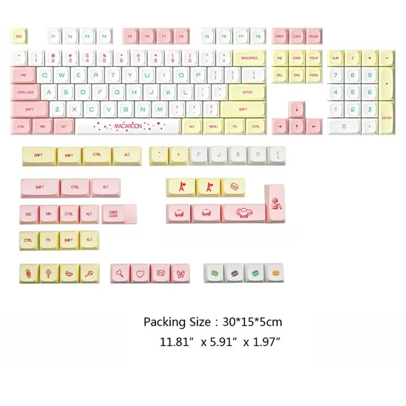 

146 Keys/set XDA Profile Macaron Theme Keycap For Mechanical Keyboard PBT Dye Sublimation Key Caps