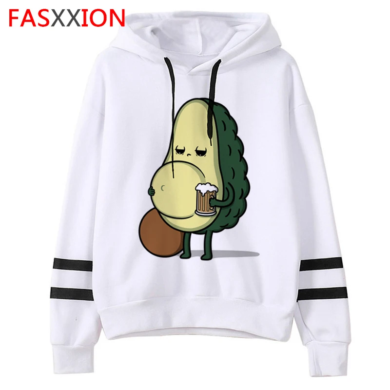 Милые женские толстовки с капюшоном в стиле авокадо забавные мультяшные