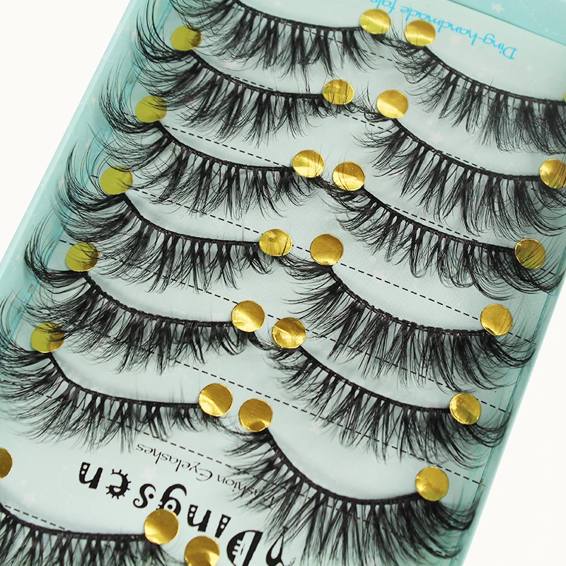 10 пар 3D накладные ресницы ручной работы мягкие искусственные норковые волосы