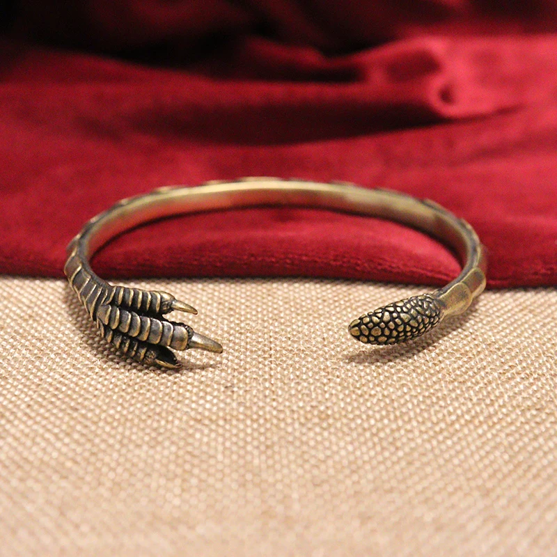 Новый браслет с орлиным когтем из чистой латуни, античное ремесло, Ретро стиль, модный женский браслет, ювелирные изделия, модные мужские браслеты