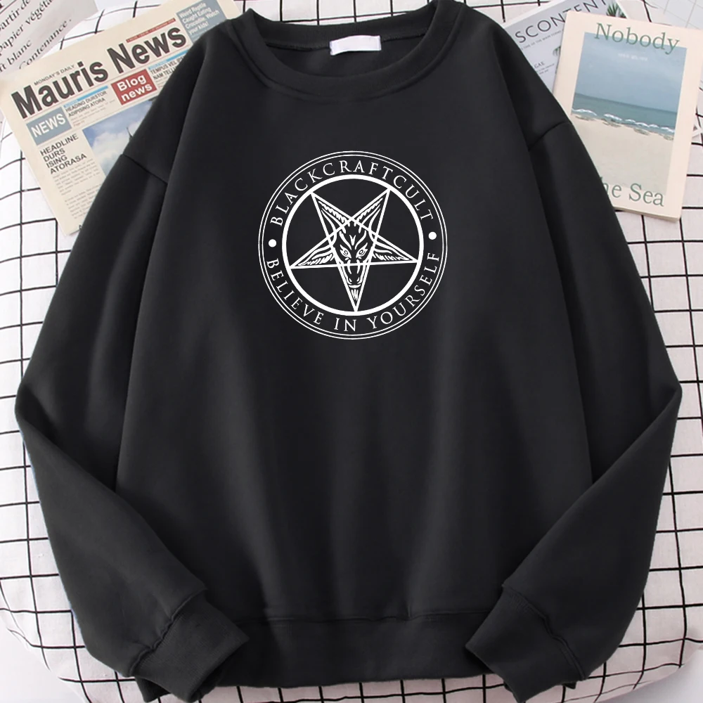 

Pentagram Gothic Occult Satan Print Hoodie Man Autumn Fleece Hoody Fashion Soft Sweatshirt Hipster Casual Loose Woman Clothes