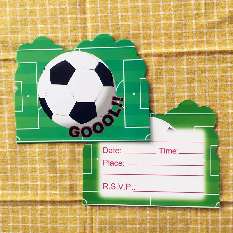 10pcs cards Вечерние одноразовые столовые приборы с героями мультфильмов, футбольные флаги, коробки для конфет, подарочные пакеты для дня рождения, Детские вечерние украшения - Цвет: 10pcs cards