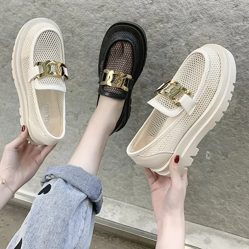 

Shoes Woman Flats Casual Female Sneakers Oxfords Clogs Platform Round Toe Slip-on Loafers With Fur Dress Leather New Creepers Sl