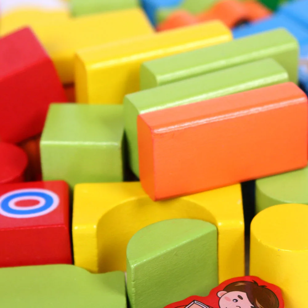 

53PCS alphabet blocks children's wooden toy blocks contain 26 letters, Classic Educational wood building blocks Kids toys