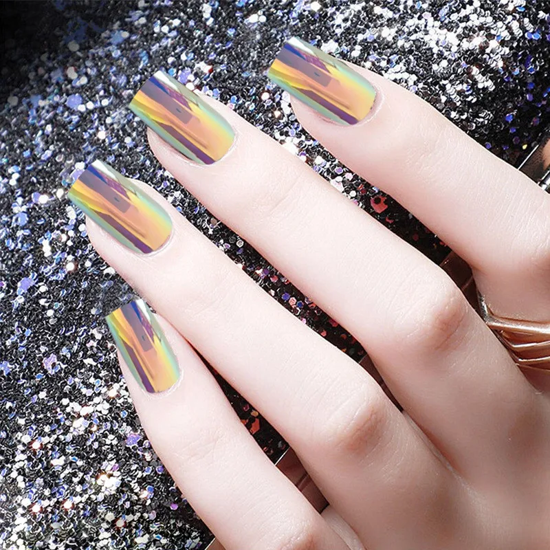 24 шт. накладные ногти Аврора великолепное волшебное зеркало хромированные