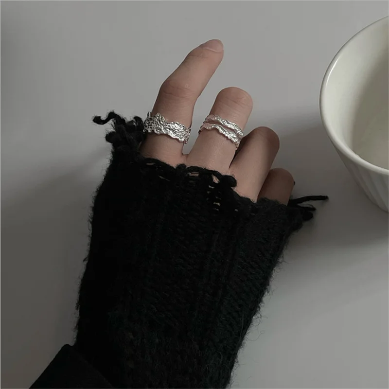 

Design Ring Niche Ring Mountain Rock Texture Opening Fashion Men's Women's Holiday Gifts Party Jewelry Wholesale