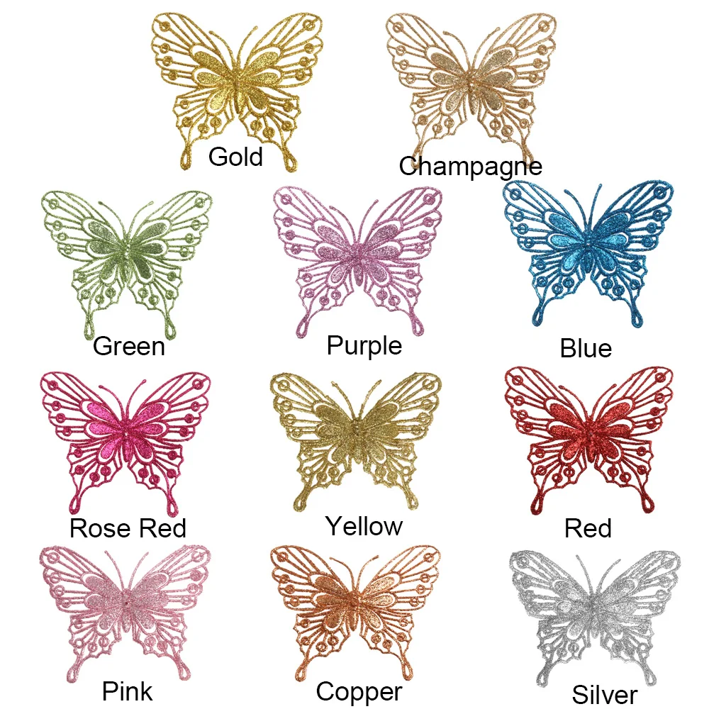 Рождественские бабочки Рождественская елка украшения однослойный золотой