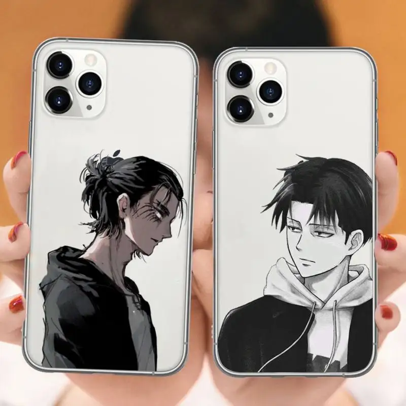 

Anime Japanese Allen Attack On Titan Phone Case Transparent soft For iphone 12 11 13 7 8 6 s plus x xs xr pro max mini