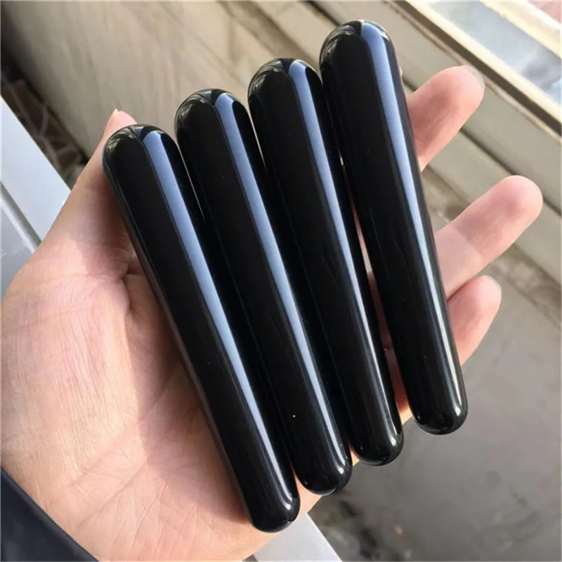 

10-11cm Healing Massage Crystals Gemstone Natural Black Obsidian Yoni Wand For Sale