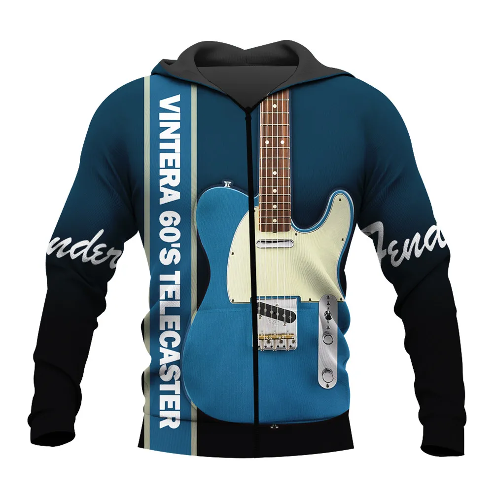 schöne elektrische gitarren 3d alle über gedruckt mens zip hoodies herbst unisex mode lässig sweatshirt hip hop hoodie llj050 free glob