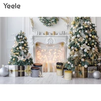 yeele photocall christmas backdrop props white fireplace glitter tree photography baby background photographic for photo studio