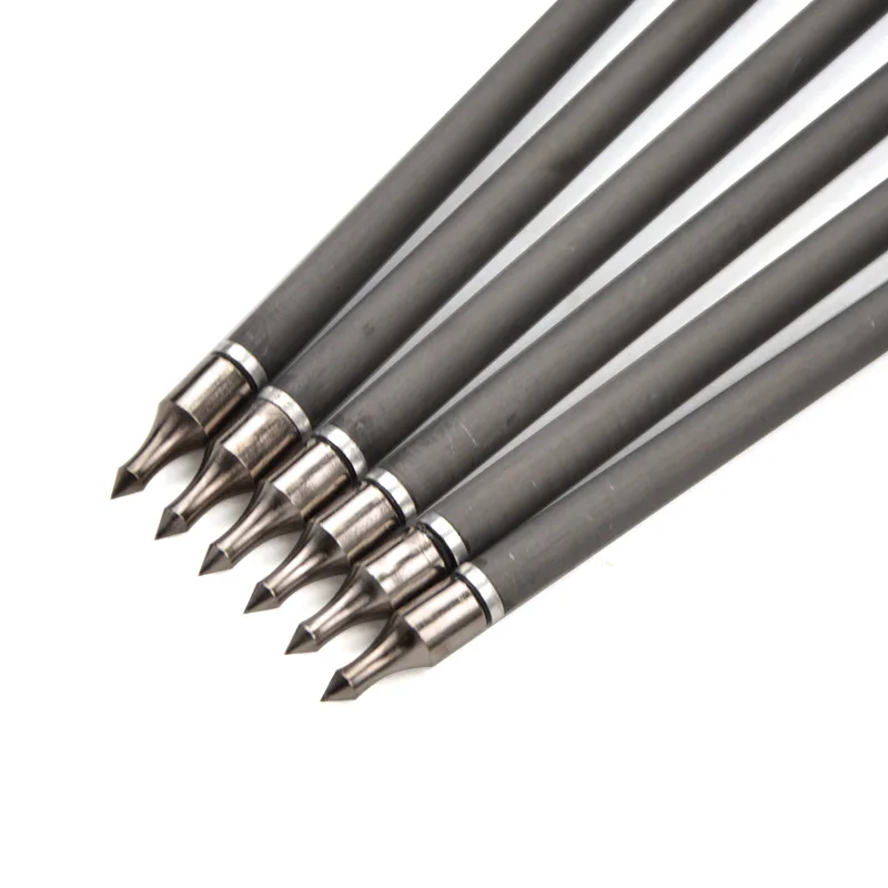 

6/12pcs 35 Inches Spine 500 Archery High Mixed Carbon Arrow with Black and White Color for Recurve/Compound Bow Shooting Hunting