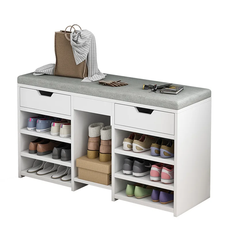 

80/100cm Shoe Storage Stool Fashion Sofa Bench Change Shoe Bench Shoe Rack Shoes Storage Cabinet For Home Dormitory Shoes