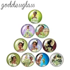 Disney бальное платье Принцесса и лягушка 10 шт. 12 мм18 мм20 мм25 мм кабошоны круглые фото кабошоны разрисованные изделия из стекла с плоской задней частью ожерелье украшения своими руками