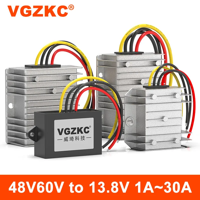 

VGZKC 48V60V to 13.8V DC power supply step-down module 30-72V to 13.8V automotive regulated power supply converter