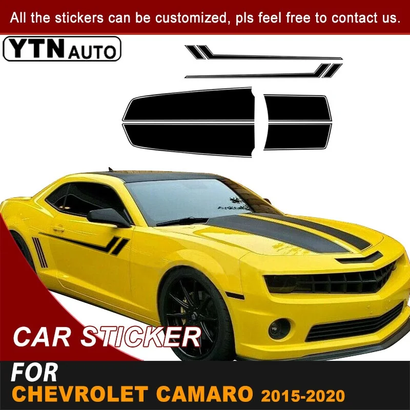 Hood Scoop And Side Door Body Car Sticker Racing Stripe Graphic Vinyl Decals For Chevrolet Camaro 2015 2016 2017 2018 2019 2020